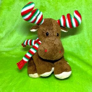 Ty Pluffies Merry Moose Reindeer Brown Soft Plush Tylux 2006 Christmas
